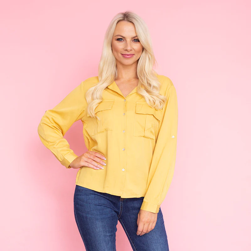 Elenor Pocket Shirt (Mustard) - Image 3