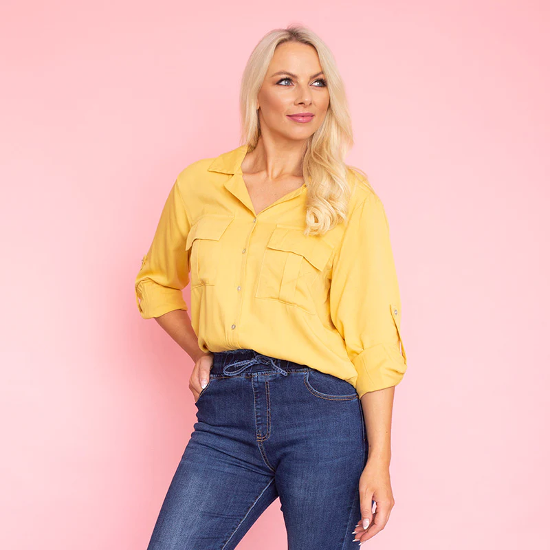 Elenor Pocket Shirt (Mustard) - Image 6