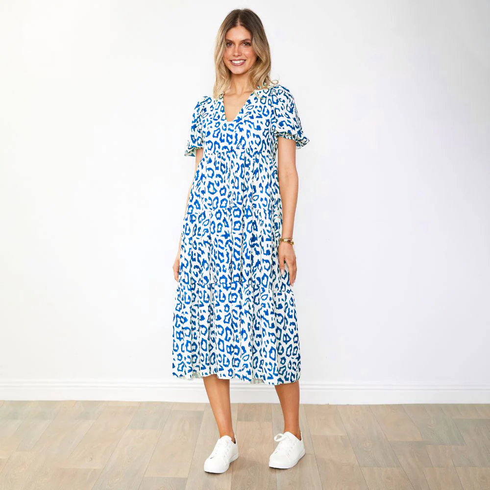 Mabel Dress (Leopard Blue) - Image 6