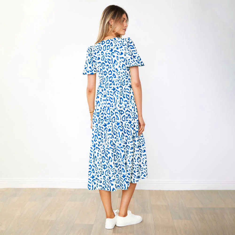 Mabel Dress (Leopard Blue) - Image 7