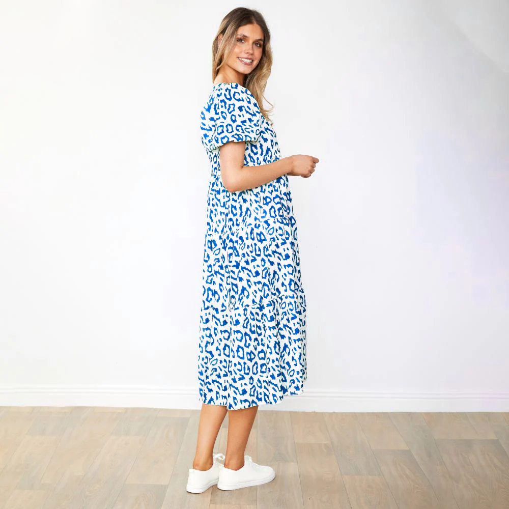 Mabel Dress (Leopard Blue) - Image 8