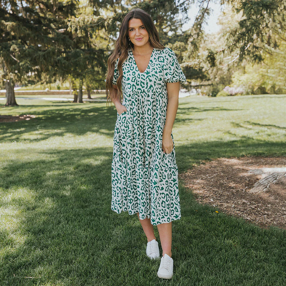 Mabel Dress (Leopard Green) - Image 3