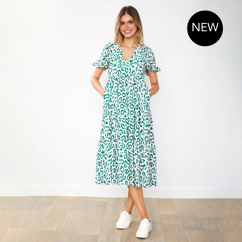 Mabel Dress (Leopard Green) - Image 4