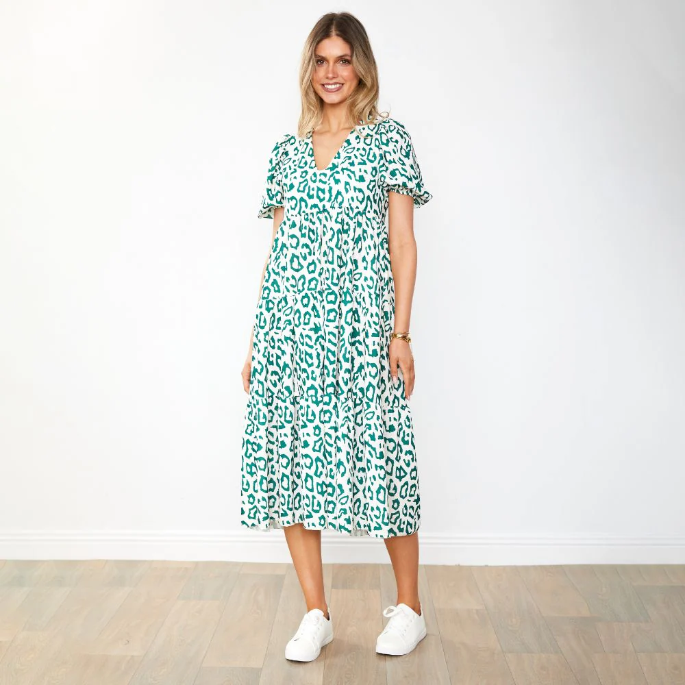 Mabel Dress (Leopard Green) - Image 5