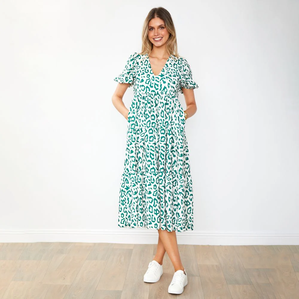 Mabel Dress (Leopard Green) - Image 6