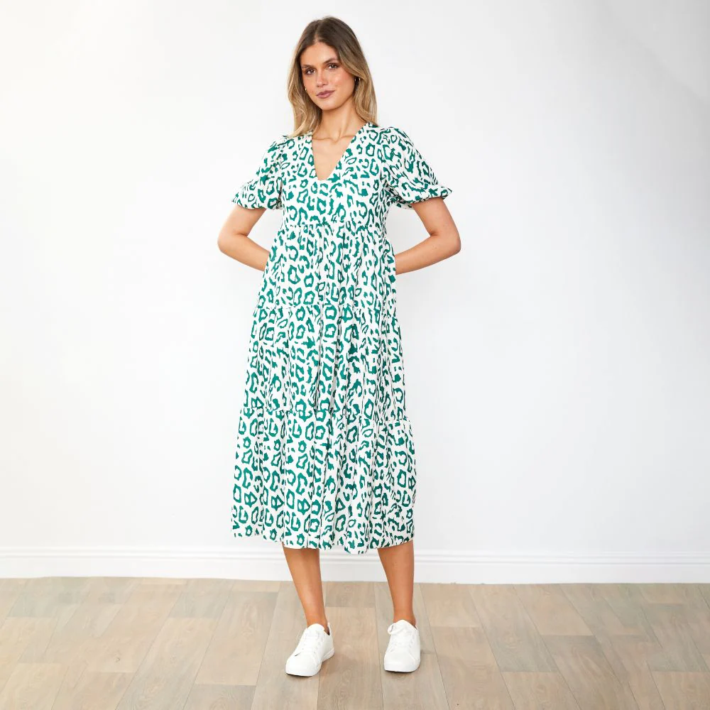 Mabel Dress (Leopard Green) - Image 7
