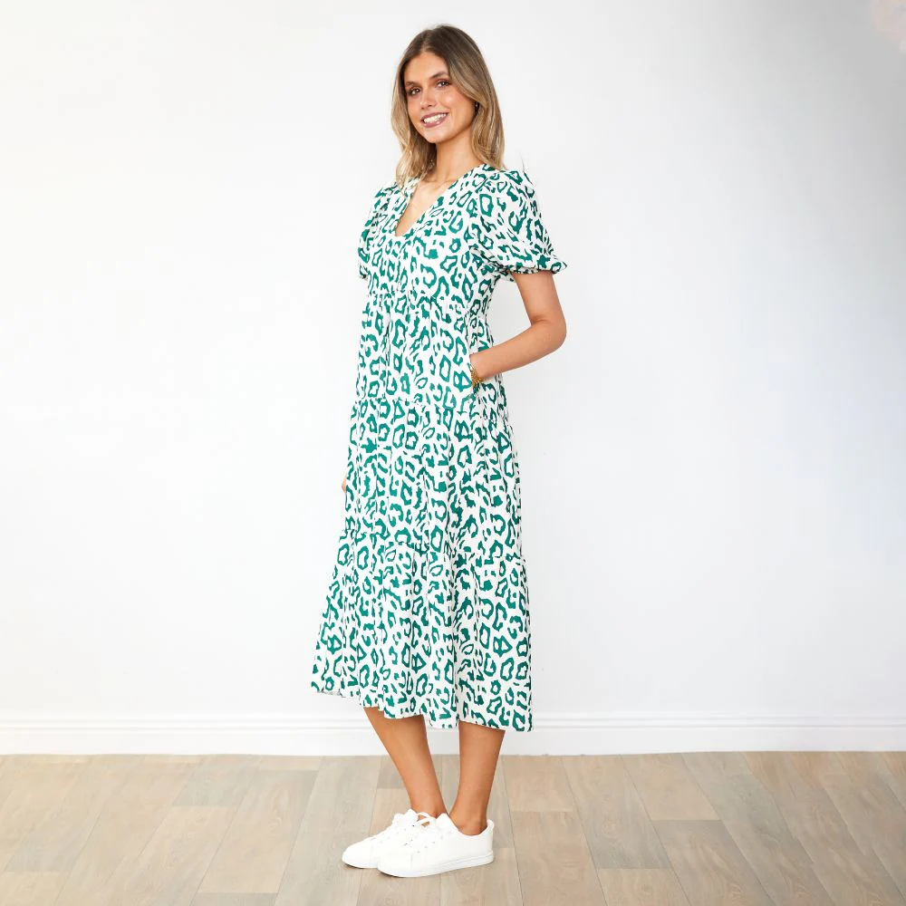 Mabel Dress (Leopard Green) - Image 8