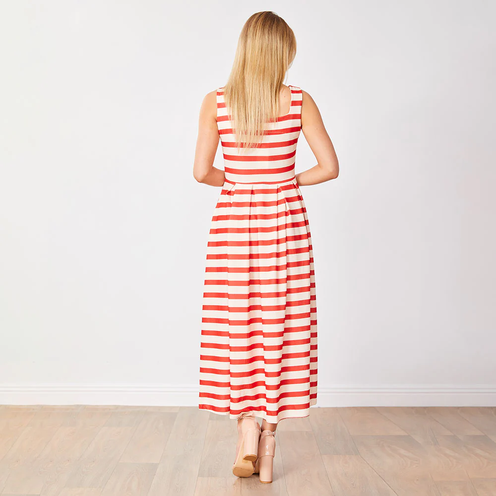 Maddie Dress (Red/Cream Stripe) - Image 7