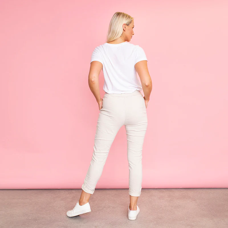 Sia Relaxed Stretch Jogger (Beige) - Image 4