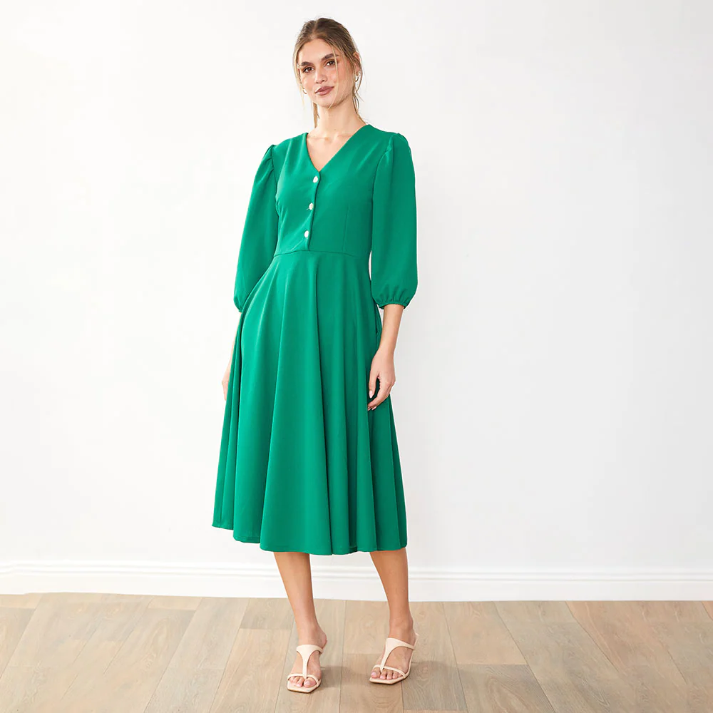 Maisy Dress (Green) - Image 5