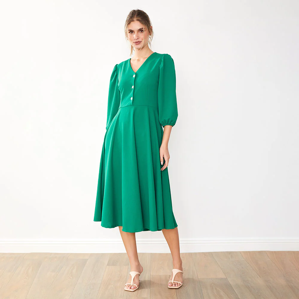 Maisy Dress (Green) - Image 7
