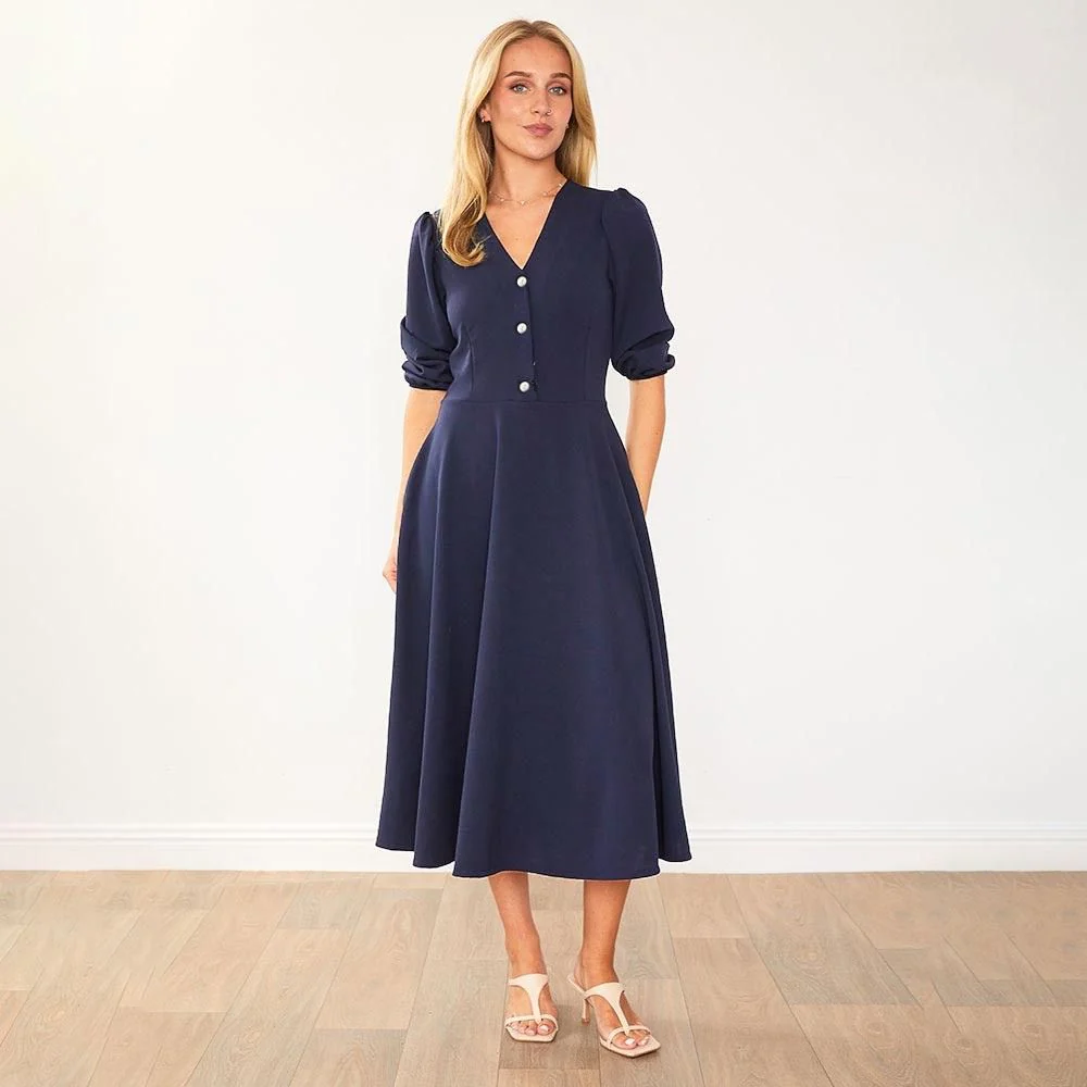Maisy Dress (Navy) - Image 3