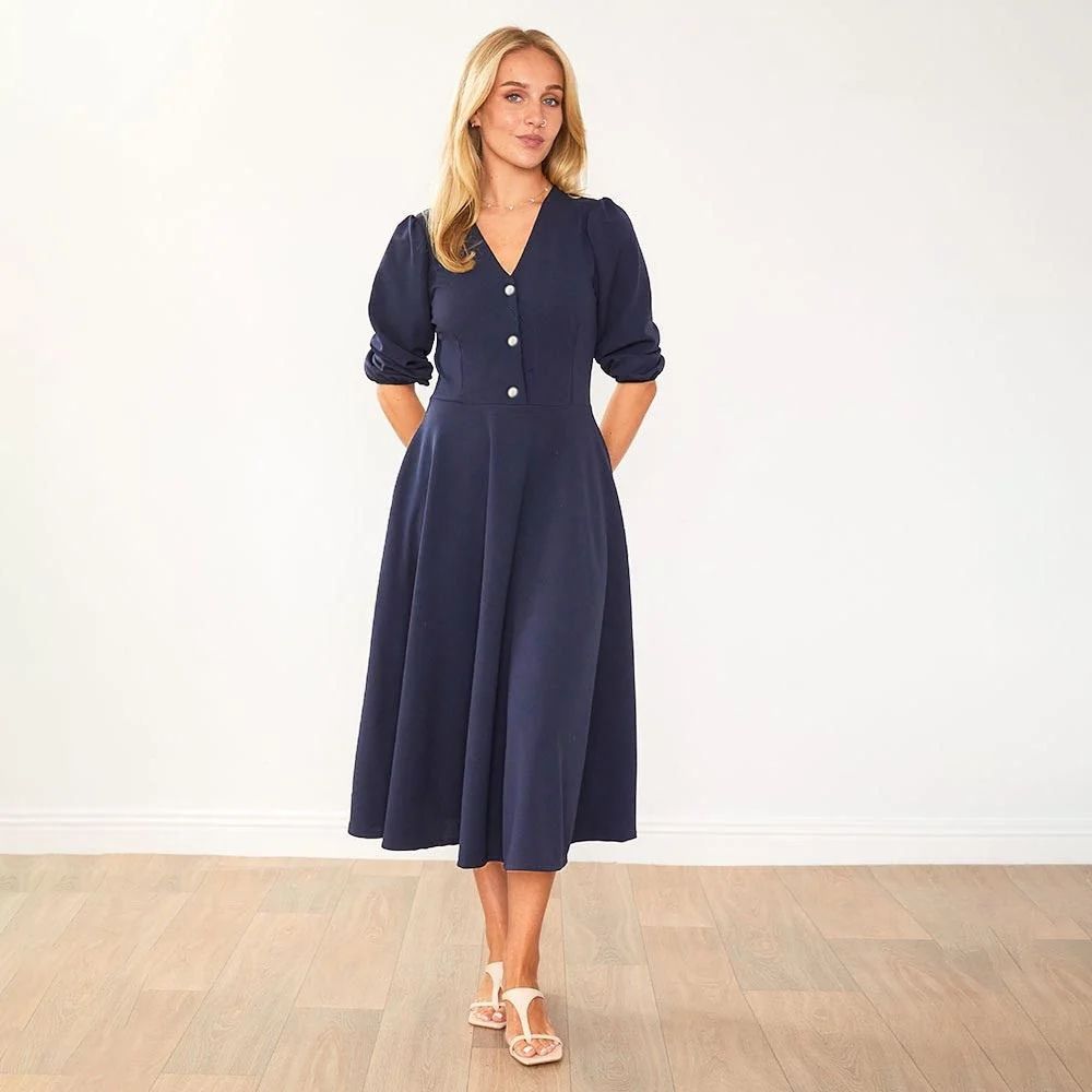 Maisy Dress (Navy) - Image 4