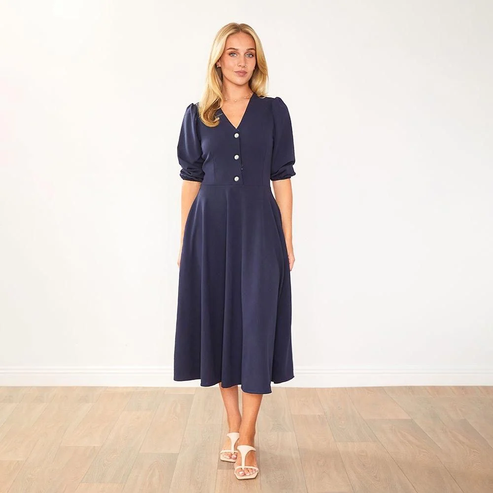 Maisy Dress (Navy) - Image 6