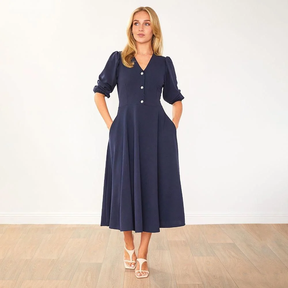 Maisy Dress (Navy) - Image 7