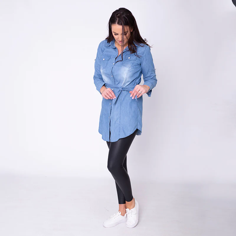 Mason Belted Denim Shirt - Image 3