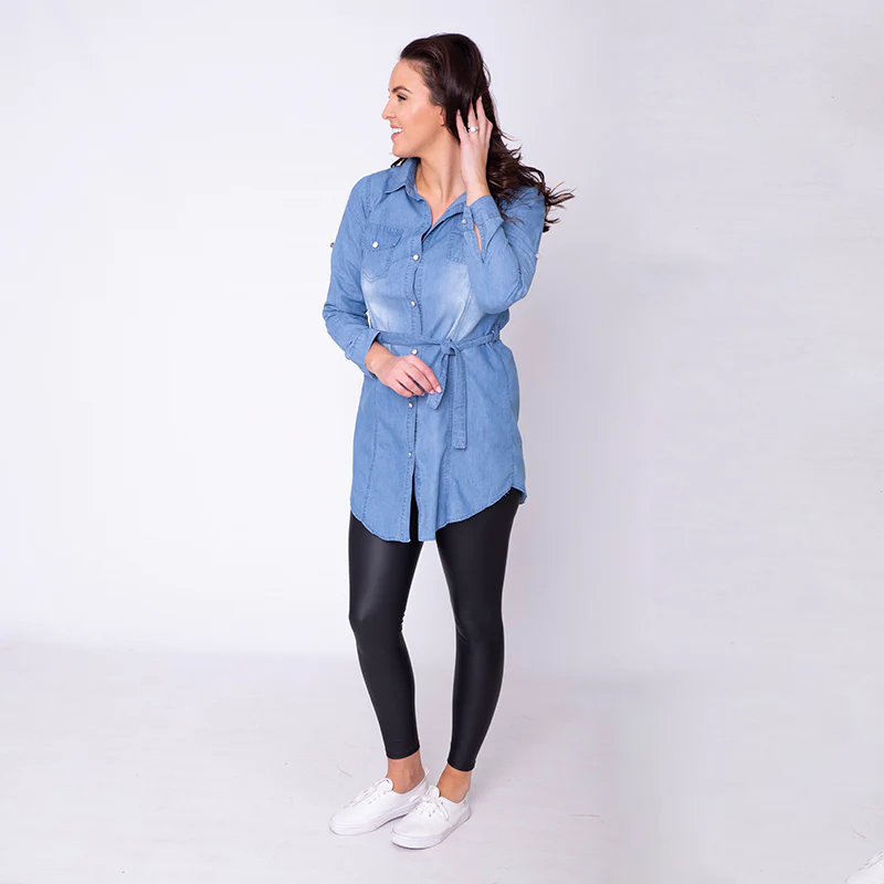 Mason Belted Denim Shirt - Image 4