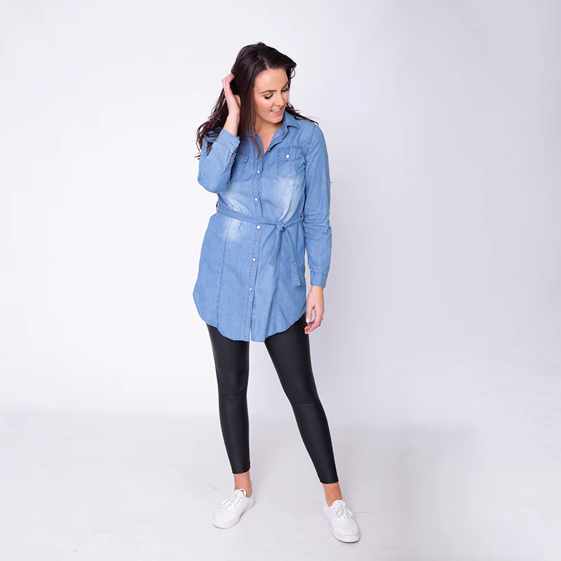 Mason Belted Denim Shirt - Image 5