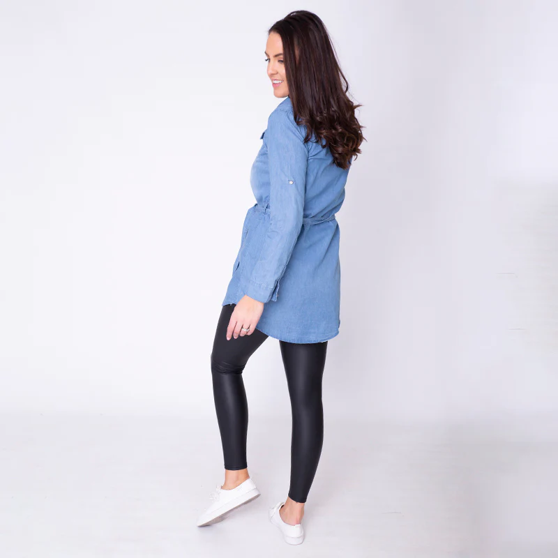 Mason Belted Denim Shirt - Image 9