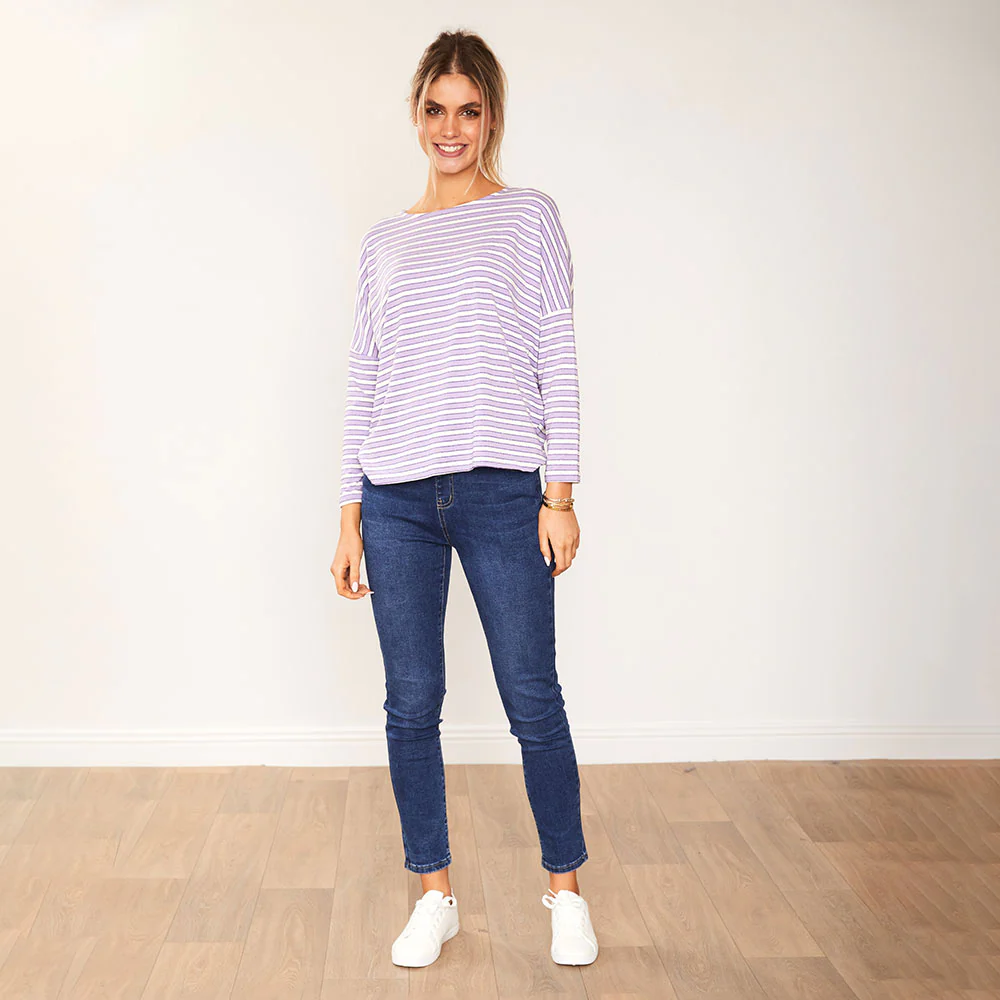 Mindy Top (Lilac Stripe) - Image 2