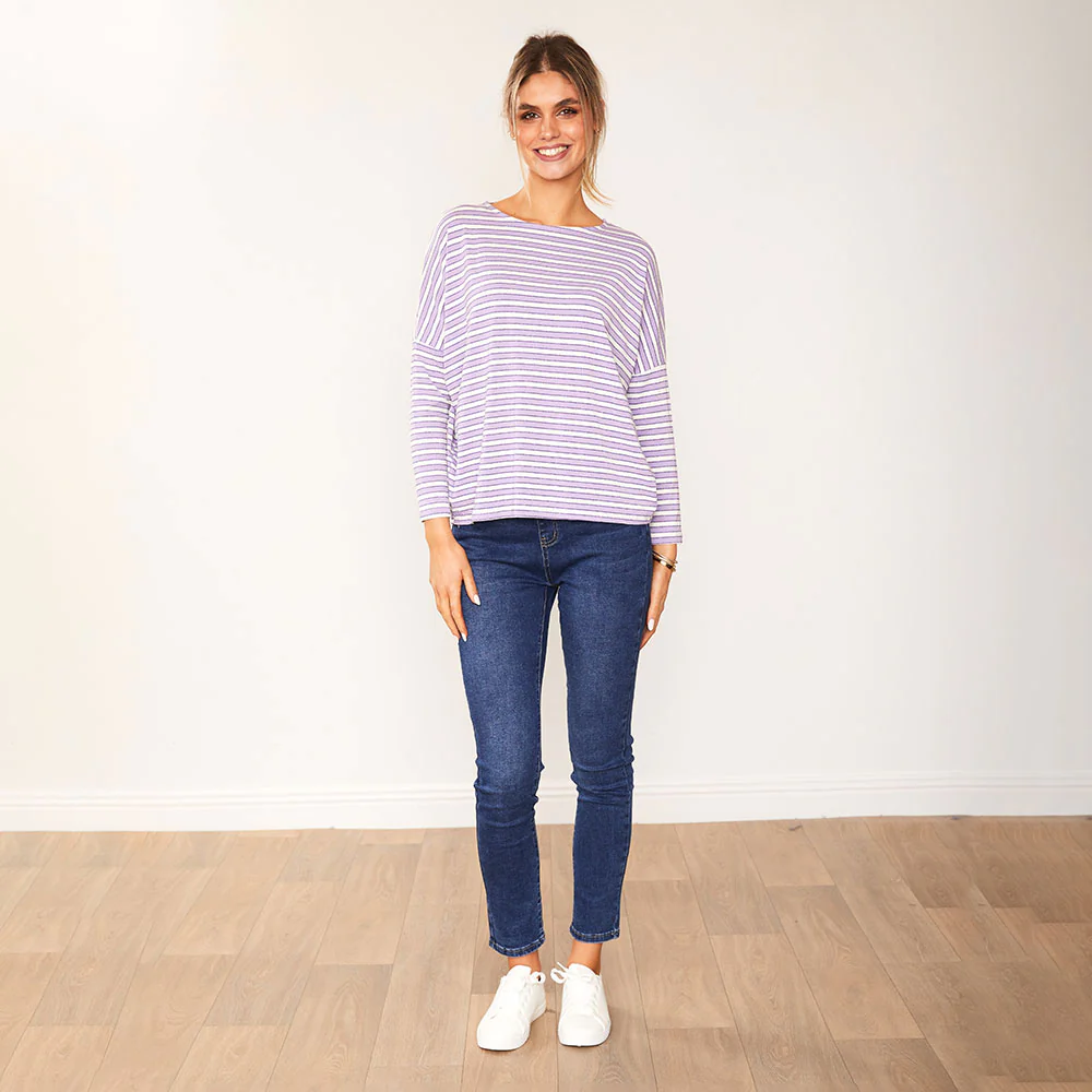 Mindy Top (Lilac Stripe) - Image 3