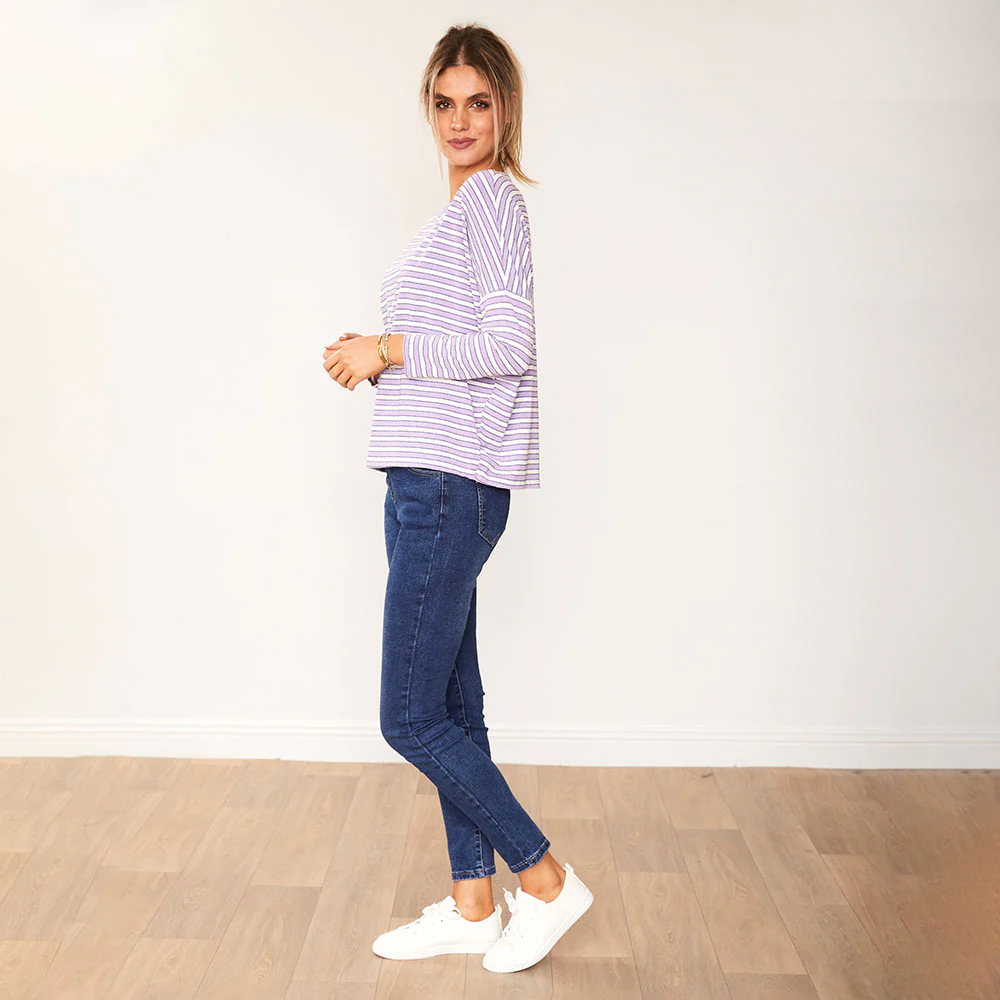 Mindy Top (Lilac Stripe) - Image 6