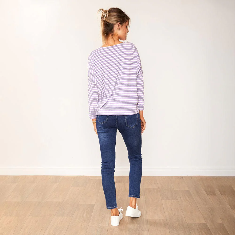 Mindy Top (Lilac Stripe) - Image 7