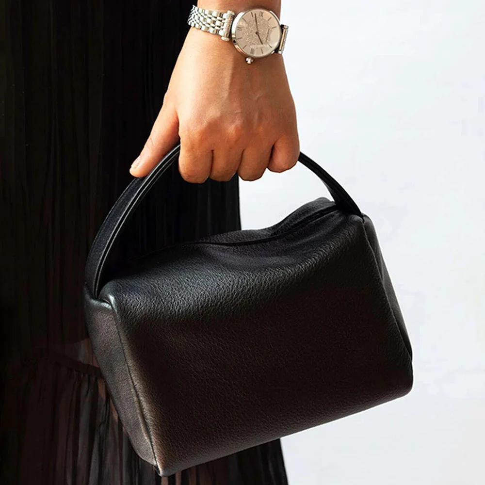 Top Handle Bucket Bag (Black)