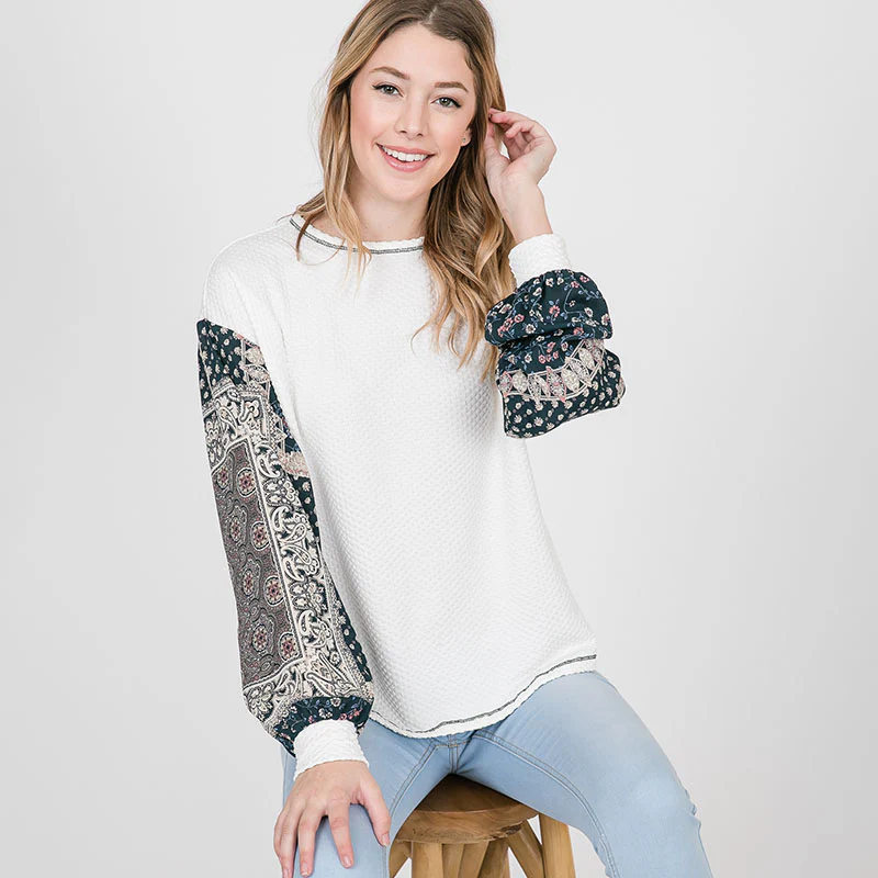 Marley Paisley Sleeve Hunter Green