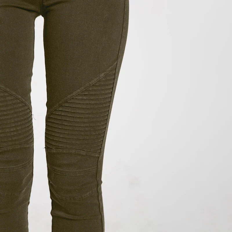 Moto Pleated Jeggings Khaki - Image 6