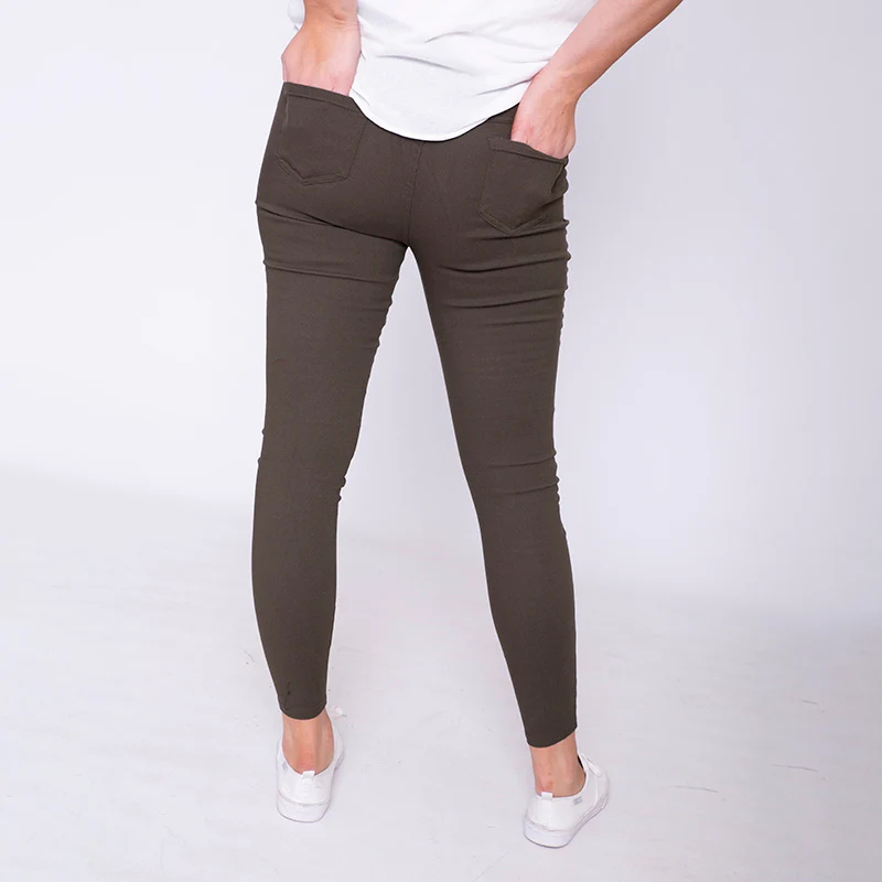 Moto Pleated Jeggings Khaki - Image 9