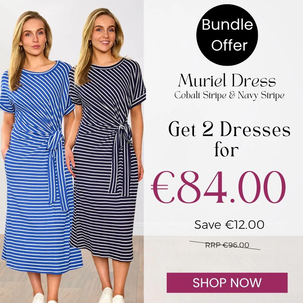 Muriel Dress  (Cobalt Stripe) & (Navy Stripe) for 84.00