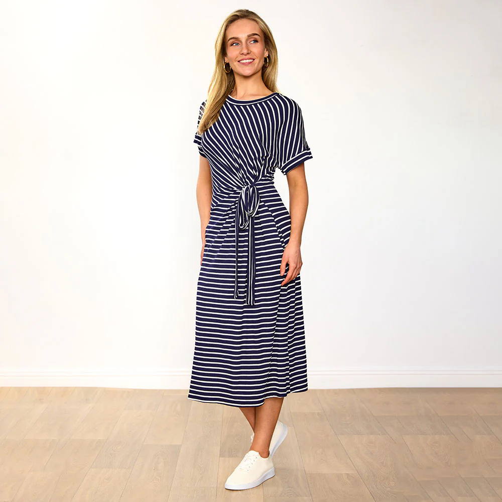 Muriel Dress (Navy Stripe) - Image 7