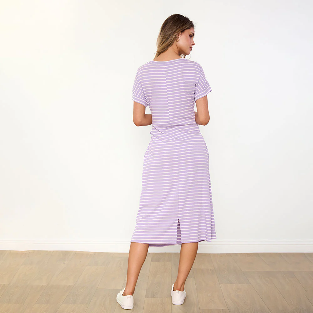 Muriel Dress (Lilac Stripe) - Image 15
