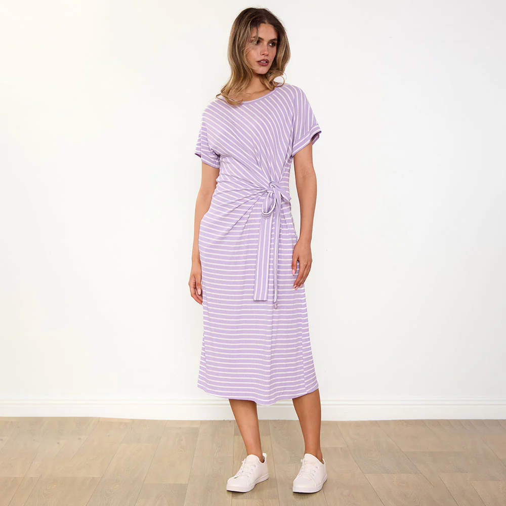 Muriel Dress (Lilac Stripe) - Image 5