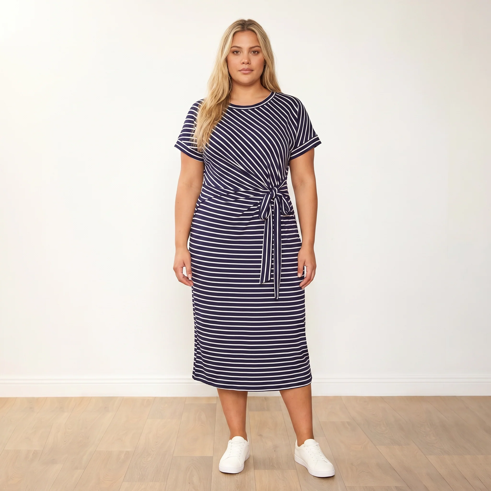 Muriel Dress (Navy Stripe) - Image 4