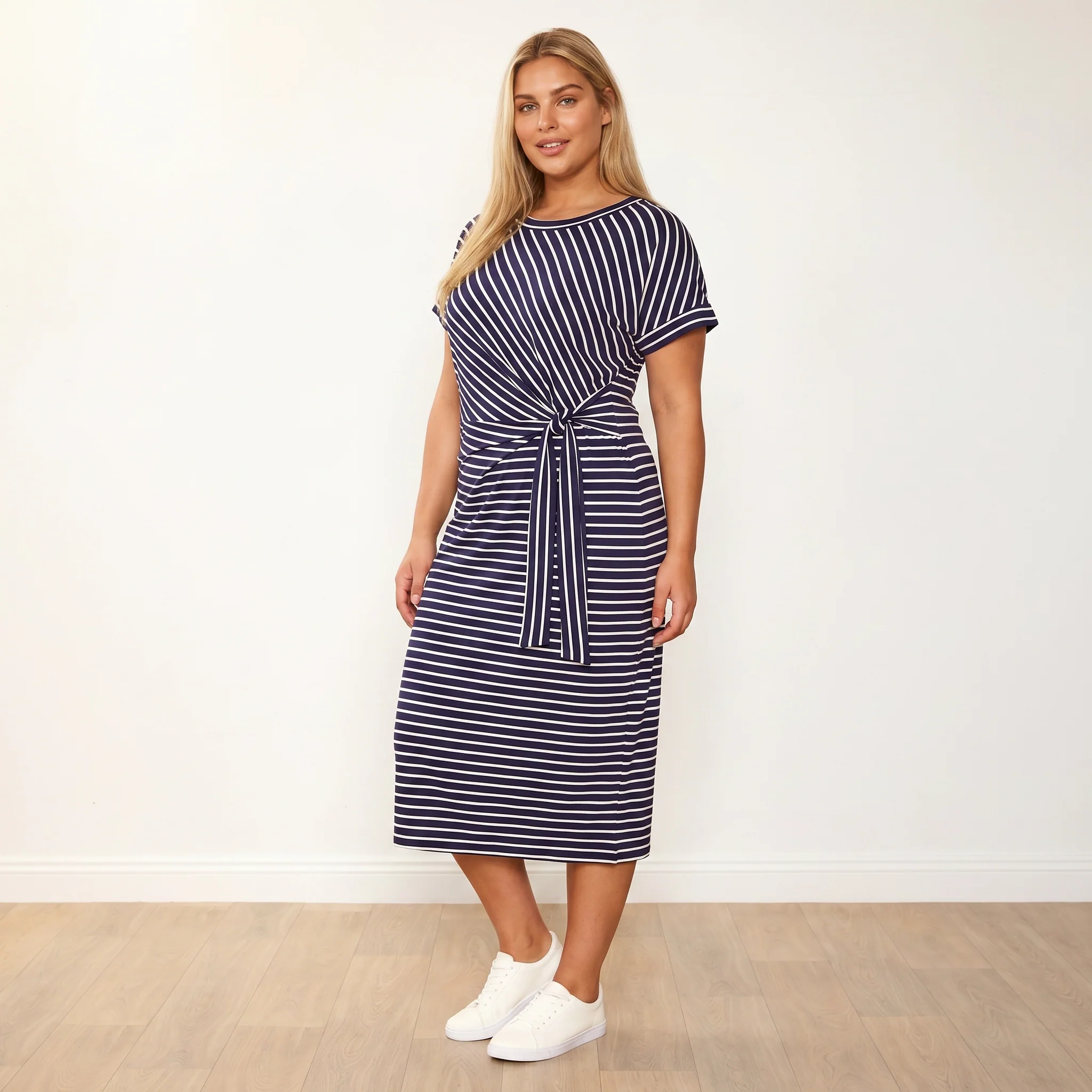 Muriel Dress (Navy Stripe) - Image 8