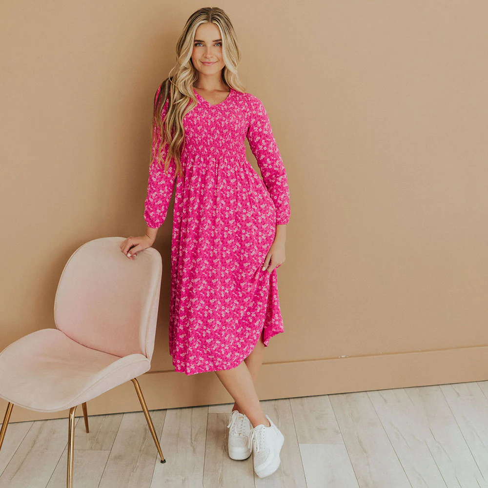 Nadia Dress (Fuchsia) - Image 2