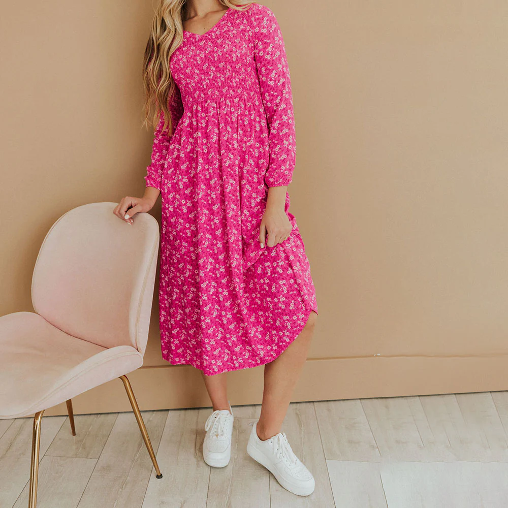 Nadia Dress (Fuchsia) - Image 3