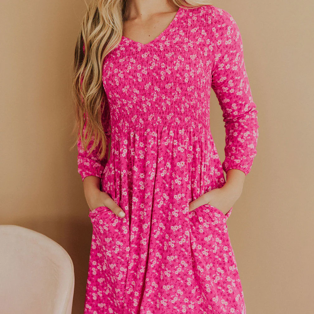 Nadia Dress (Fuchsia) - Image 4