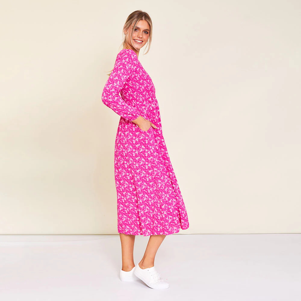 Nadia Dress (Fuchsia) - Image 9