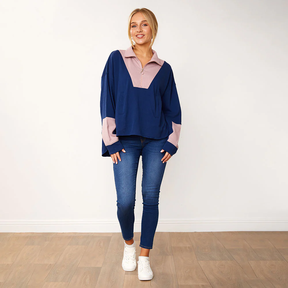 Nessa Jumper (Navy & Pink) - Image 5