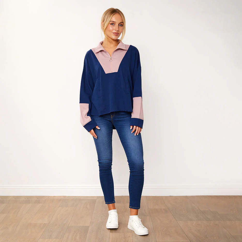 Nessa Jumper (Navy & Pink) - Image 6