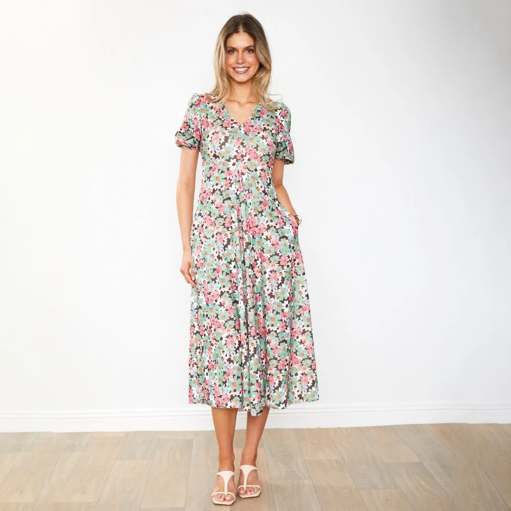 Flora Dress (Ditzy Bloom Pastel) - Image 11