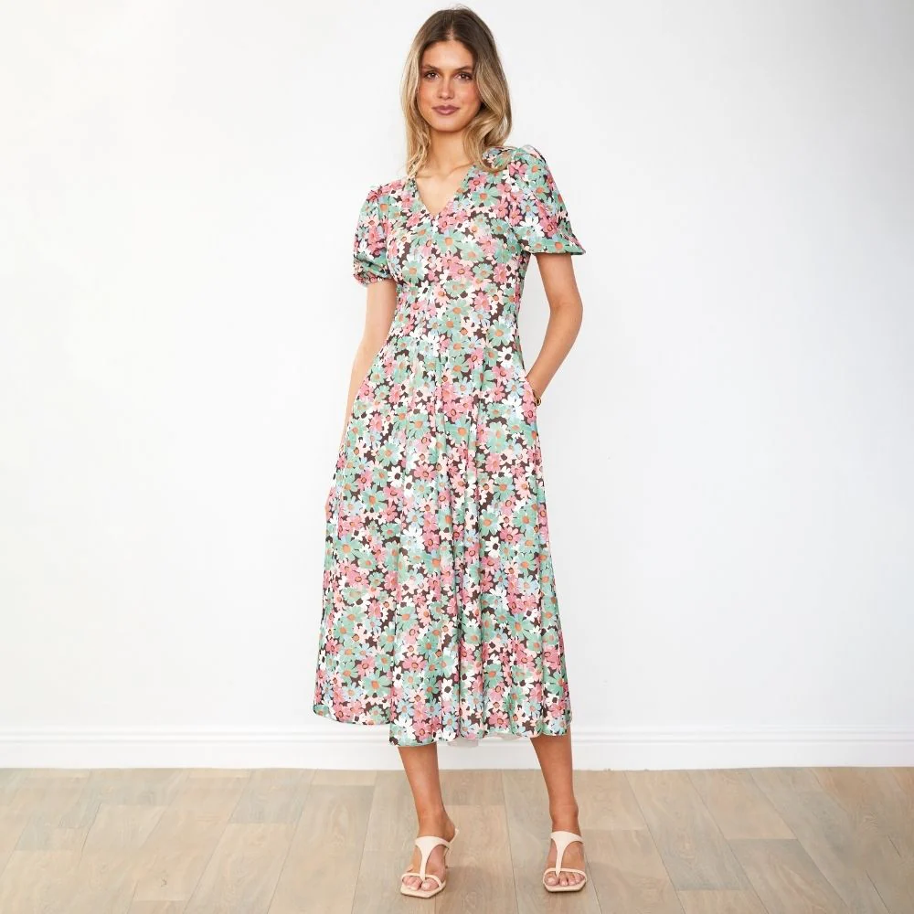 Flora Dress (Ditzy Bloom Pastel) - Image 14
