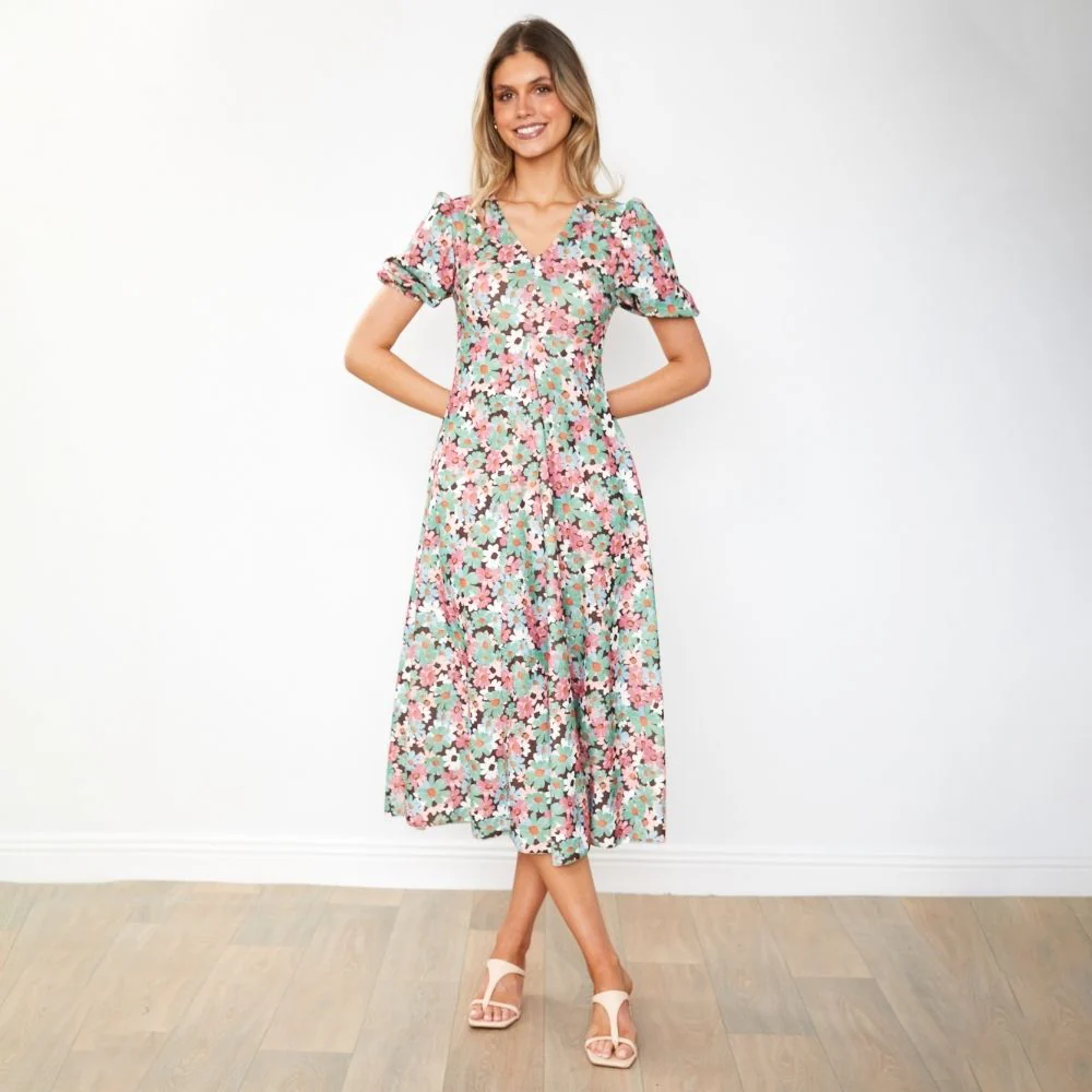 Flora Dress (Ditzy Bloom Pastel) - Image 18