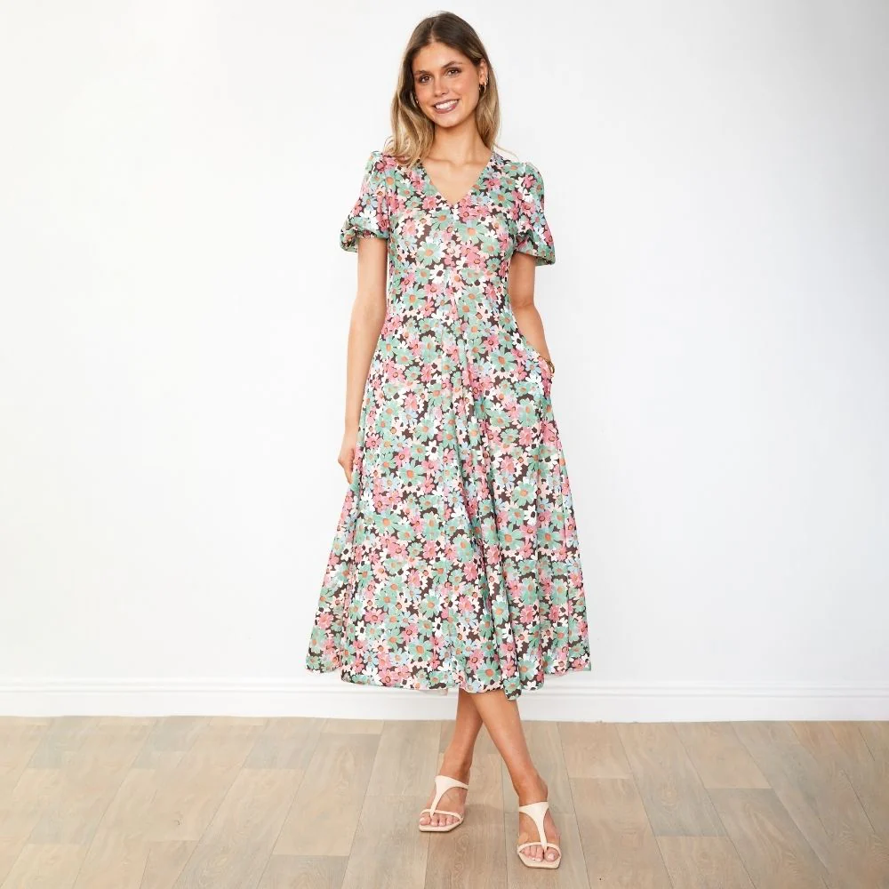 Flora Dress (Ditzy Bloom Pastel) - Image 21