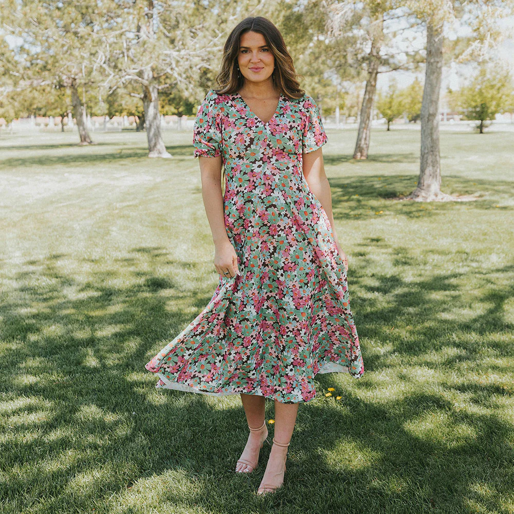 Flora Dress (Ditzy Bloom Pastel) - Image 4