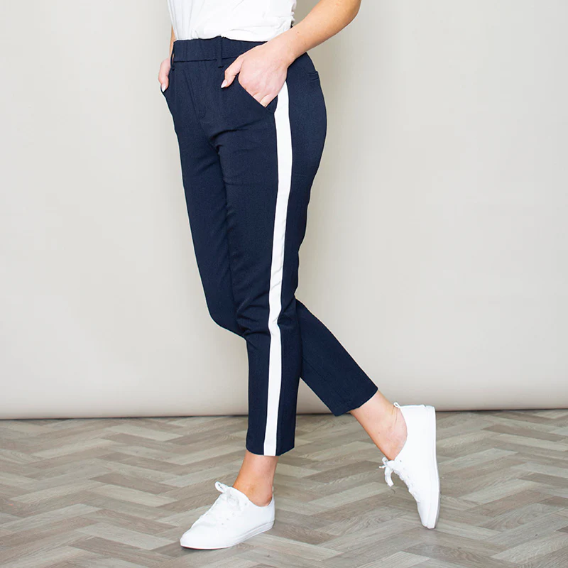 Nikki Navy Stripe Trousers - Image 3
