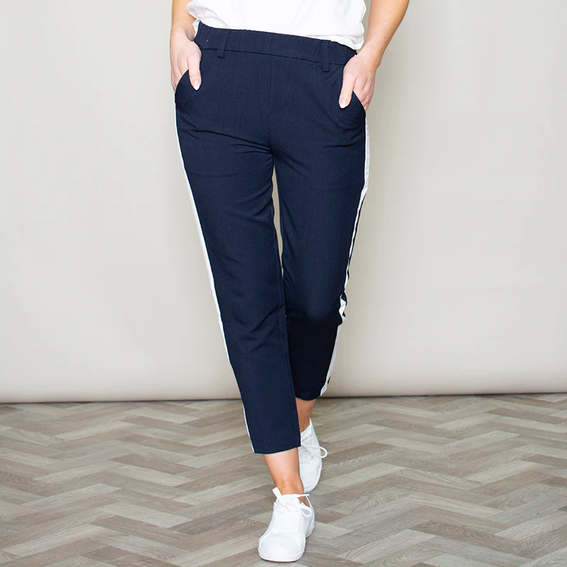 Nikki Navy Stripe Trousers - Image 4